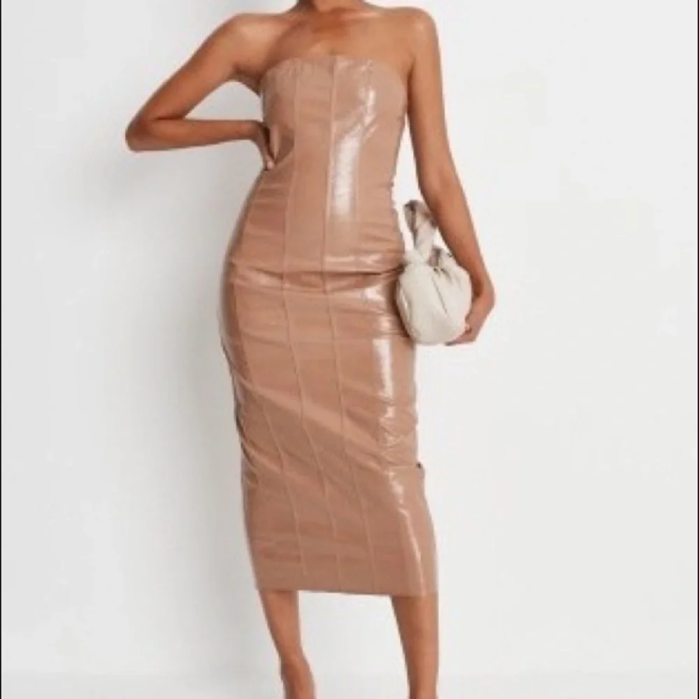 Camel faux leather Croc bandeau madaxi - Picture 2 of 2